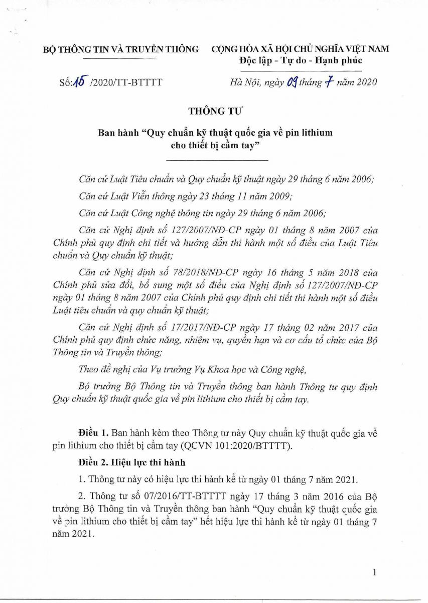 QCVN 101:2020/BTTTT 1